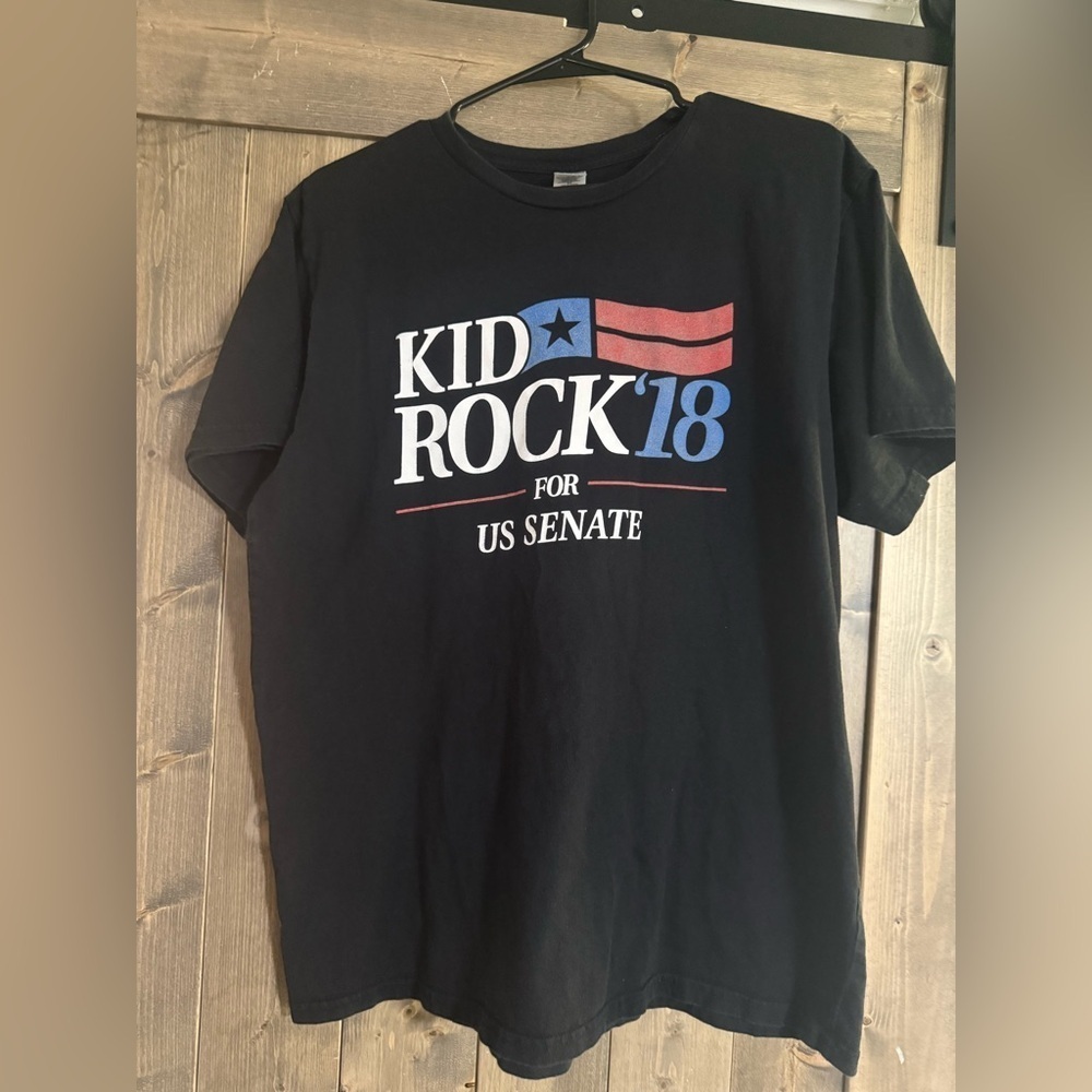 Kid Rock ’18 for U.S. Senate Graphic Tee – Black (XL, Made in USA)